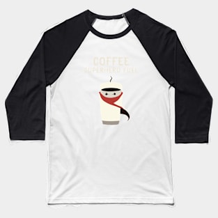 Coffee cup wearing a superhero cape Baseball T-Shirt